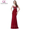 Grace Karin Ärmelloses Backless Langes reizvolles rotes wulstiges Abend-Kleid CL6096-2 #